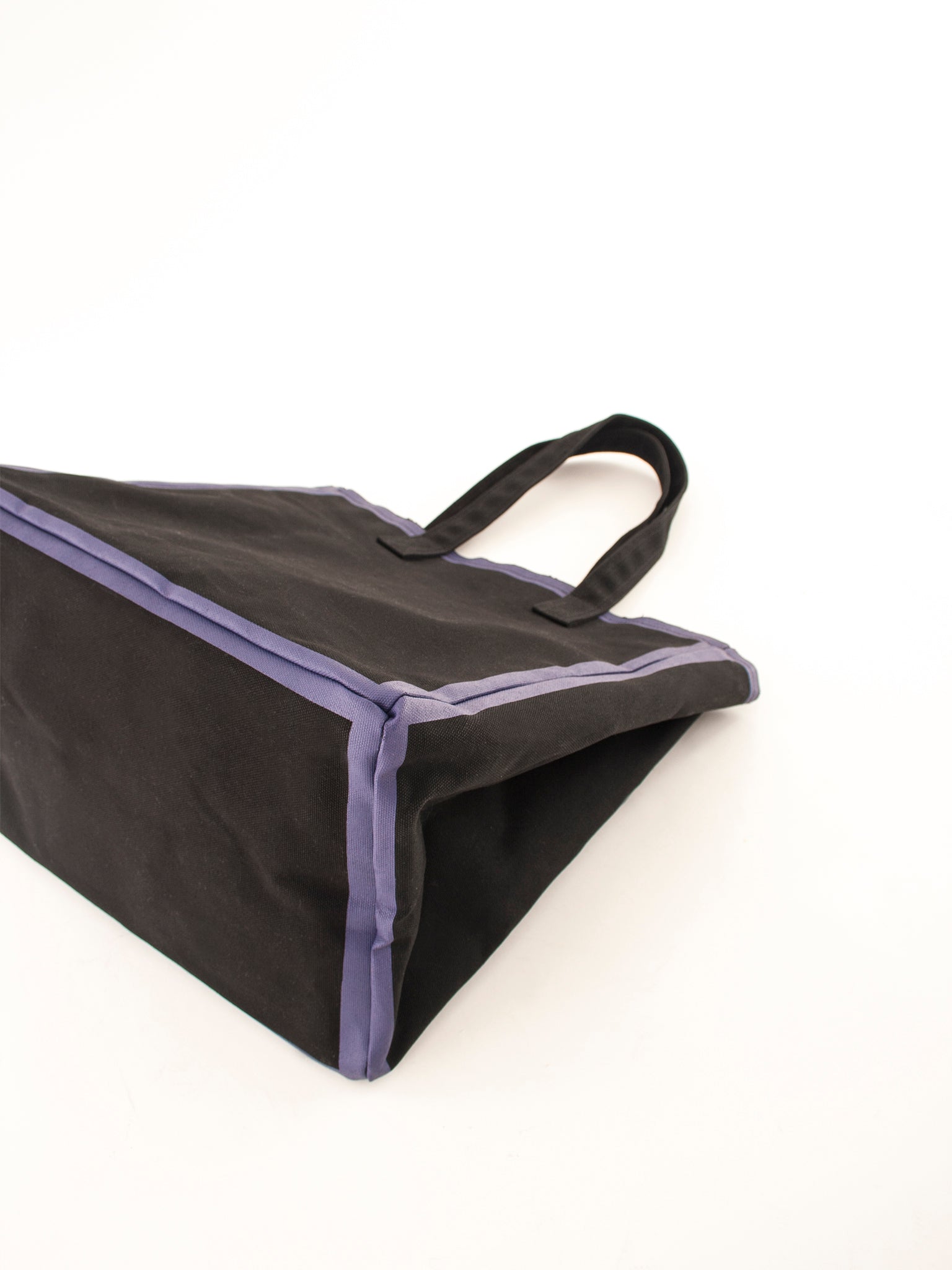 Canvas tote bag, black & purple