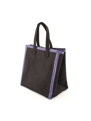 Canvas tote bag, black & purple