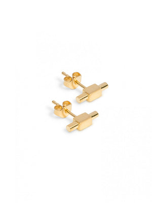 Sprint pin earring, gold